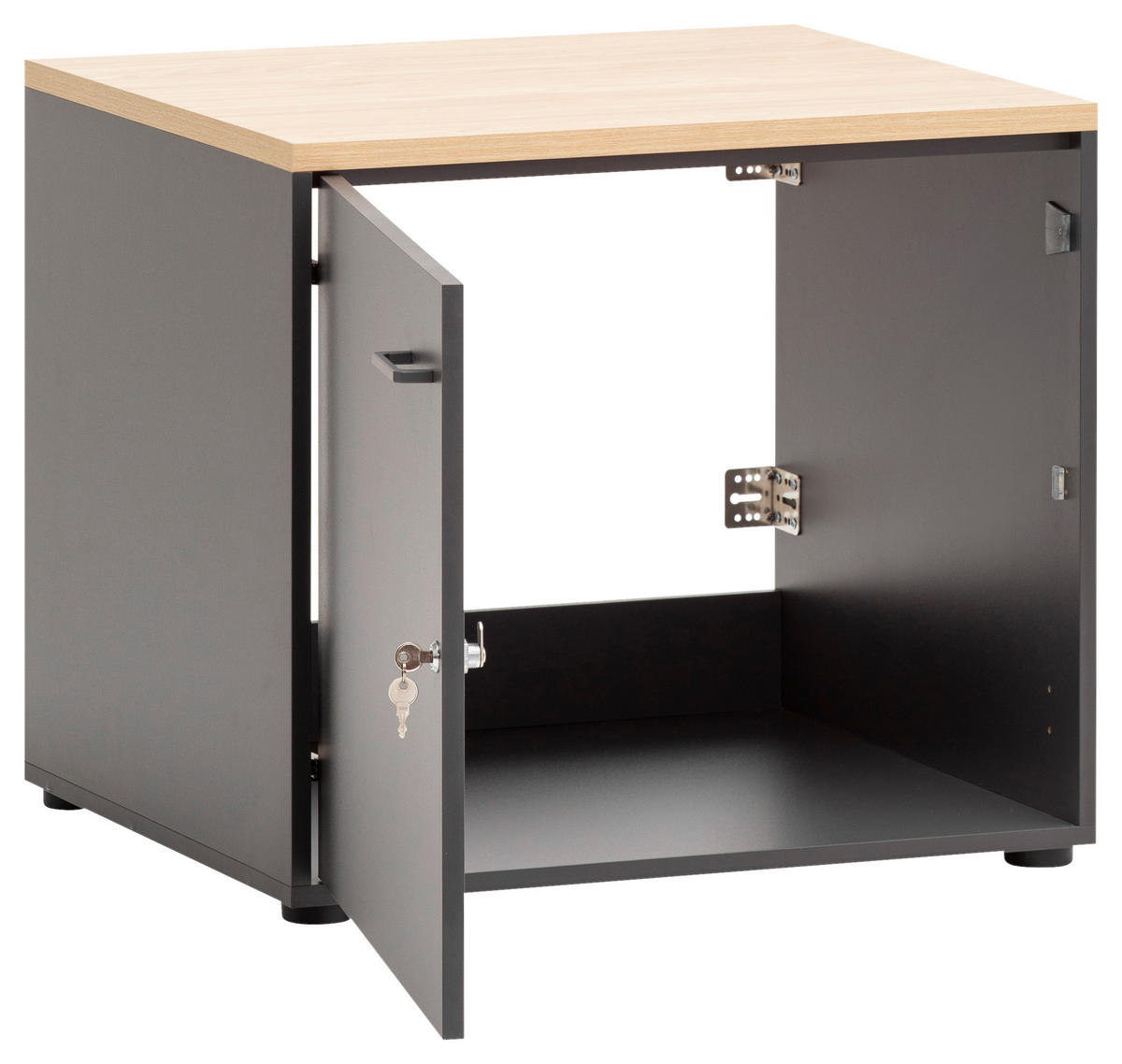 MEHRZWECKSCHRANK 67,1/60/60 cm  in Anthrazit, Eichefarben  - Eichefarben/Anthrazit, MODERN, Holzwerkstoff/Kunststoff (67,1/60/60cm) - MID.YOU