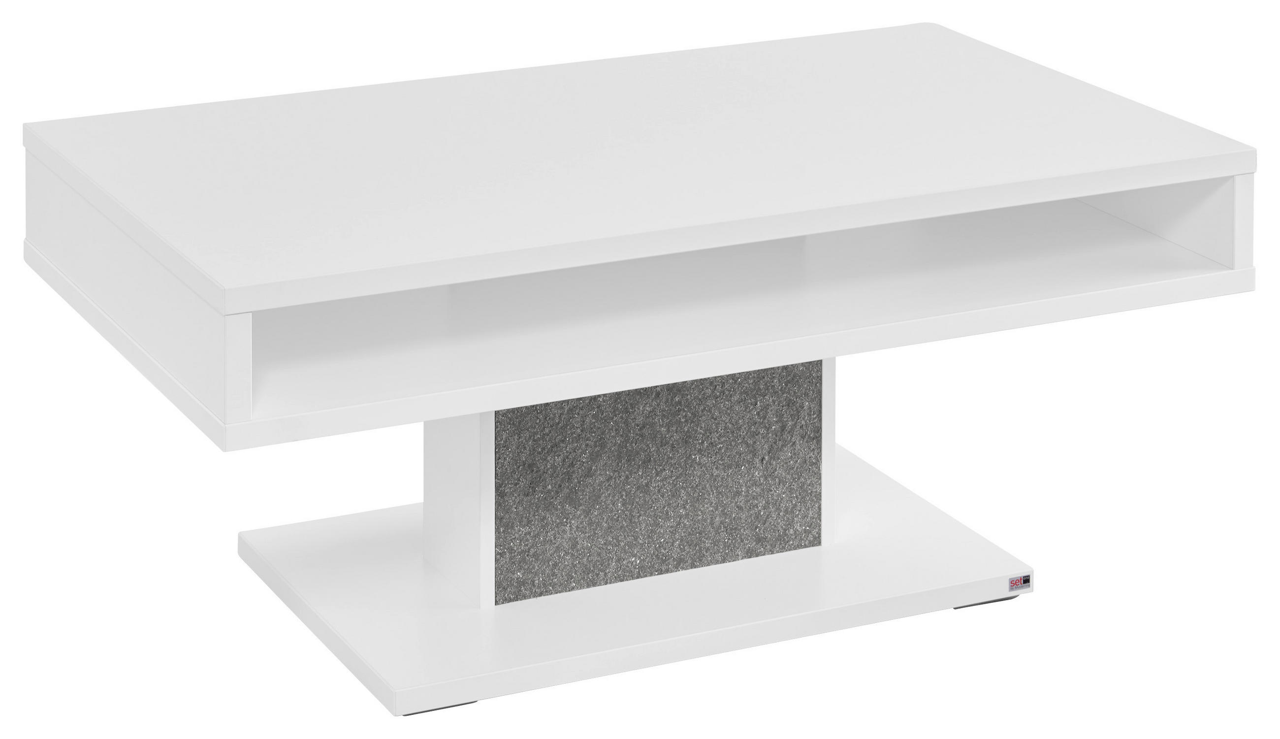 COUCHTISCH 100/65/46,5 cm rechteckig Grau, Weiß  - Weiß/Grau, Design, Holzwerkstoff/Stein (100/65/46,5cm) - SetOne by Musterring