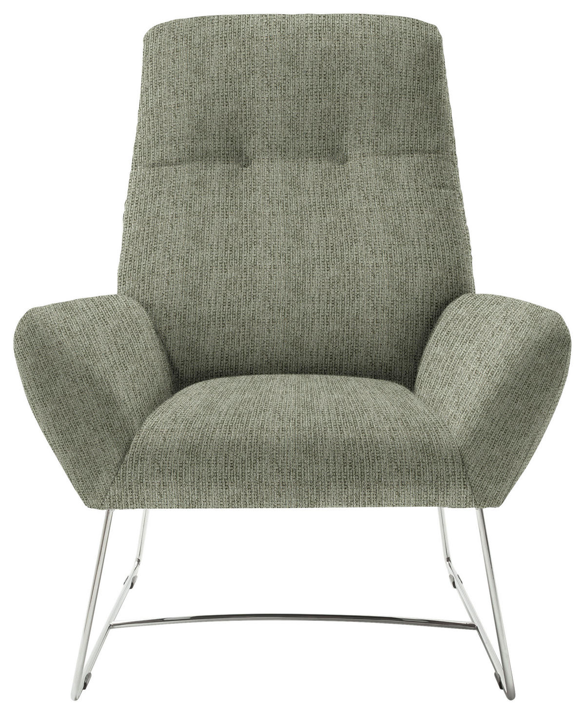 SESSEL Flachgewebe Olivgrün    - Chromfarben/Olivgrün, Design, Textil/Metall (82/102/81cm) - Pure Home Lifestyle