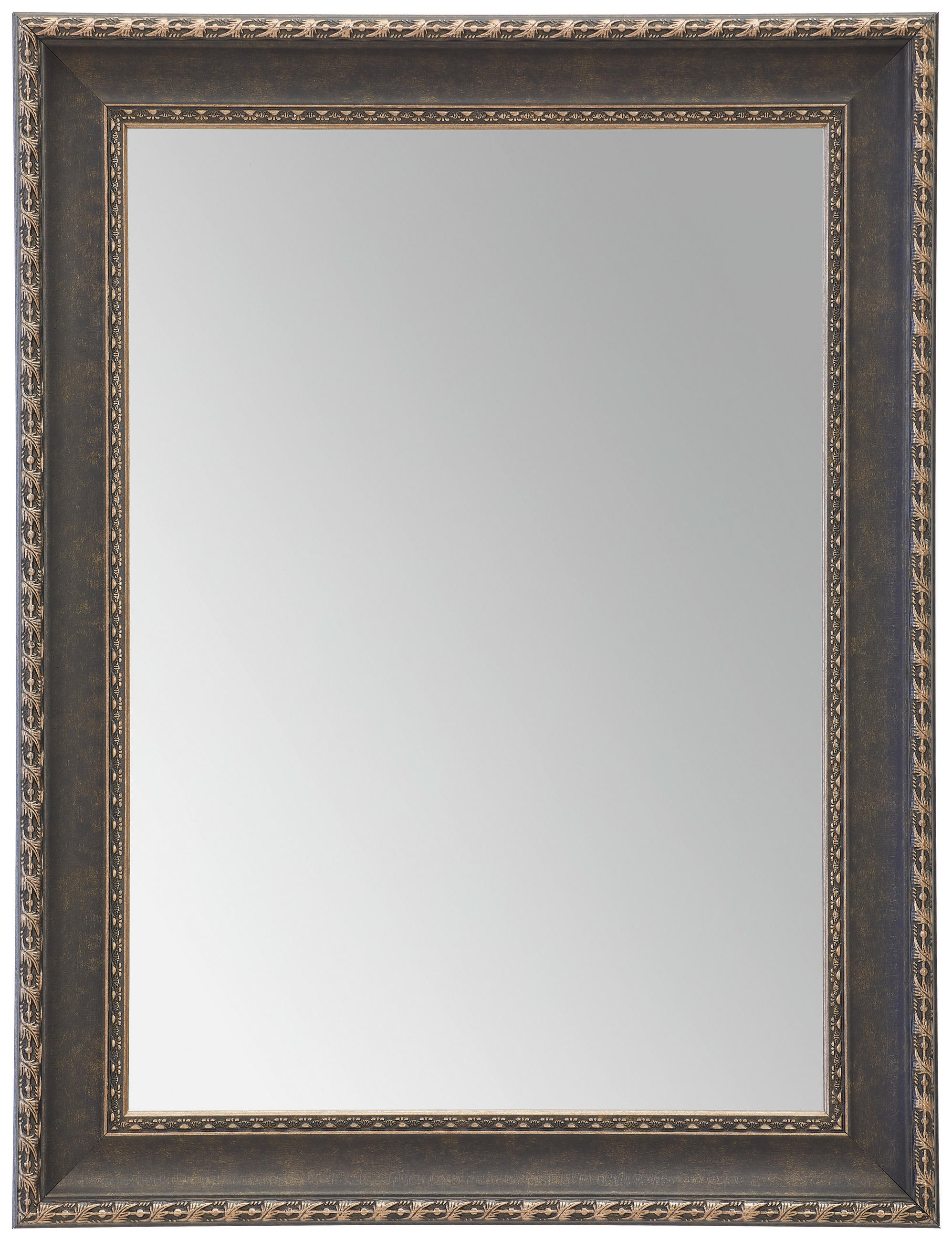 Carryhome Wandspiegel Silber, Dunkelbraun 64x49x2 cm