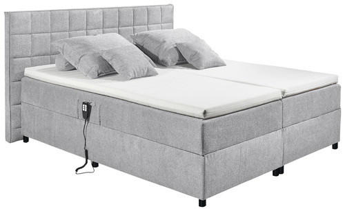 BOXSPRING-ÁGY 180/200 cm  világosszürke  - világosszürke/ezüst, Basics, műanyag/faalapú anyag (180/200cm) - MID.YOU