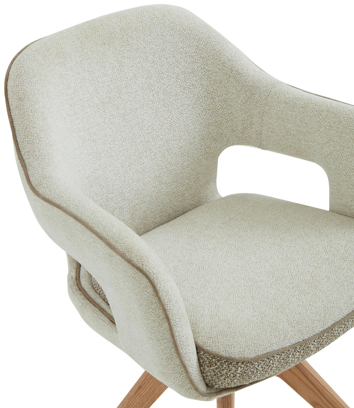 ARMLEHNSTUHL in Holz, Textil Eichefarben, Beige  - Eichefarben/Beige, Design, Holz/Textil (62/84/62cm) - Valnatura