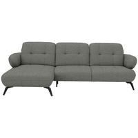 ECKSOFA Chenille Grau  - Schwarz/Grau, Modern, Textil/Metall (180/282cm) - Novel