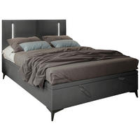 BOXBETT 140/200 cm  in Dunkelgrau  - Dunkelgrau/Schwarz, KONVENTIONELL, Textil/Metall (140/200cm) - Modante