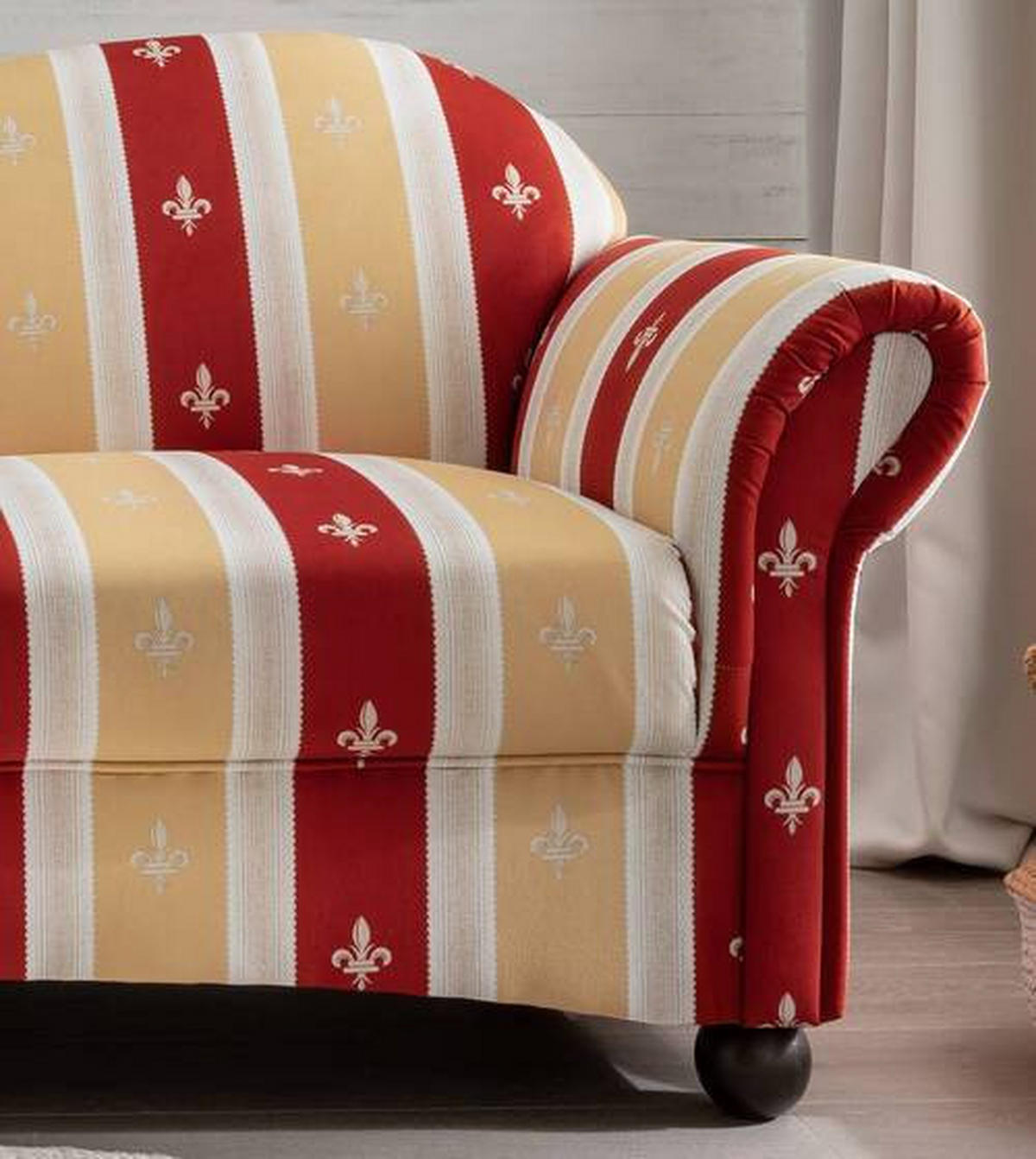 OTTOMANE in Mikrofaser Rot  - Wengefarben/Rot, Konventionell, Holz/Textil (190/84/86cm) - Livetastic