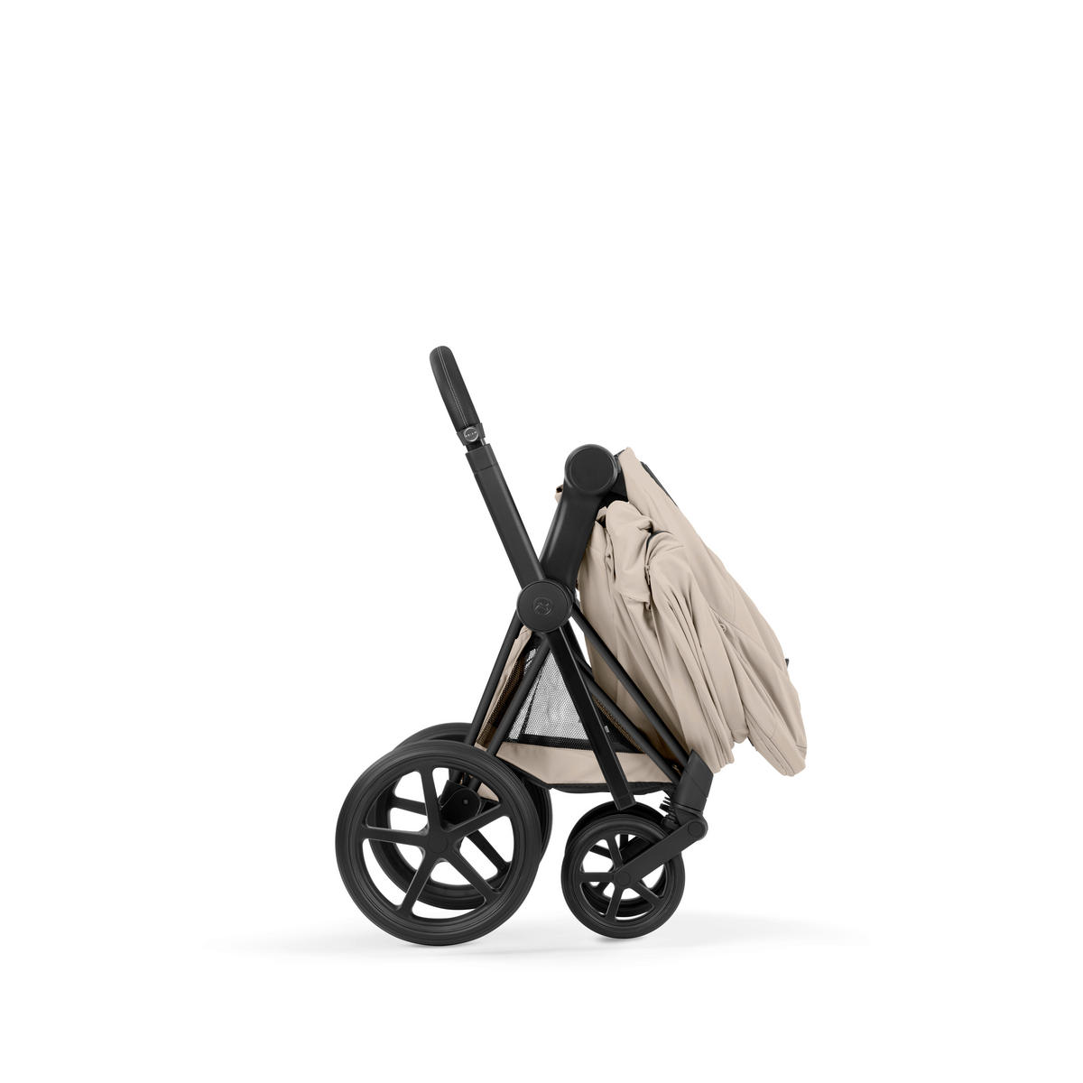 KOMBIKINDERWAGEN  PRIAM Comfort Matt Black  Cozy Beige  - Beige/Schwarz, Basics, Kunststoff/Textil (83-92/60cm) - cybex PLATINUM
