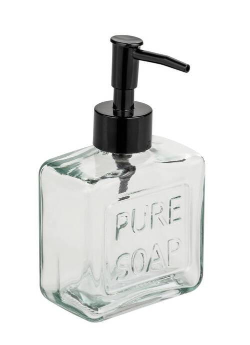 SEIFENSPENDER Kunststoff, Glas  - Transparent/Schwarz, Basics, Glas/Kunststoff (9/15,5/5cm) - Wenko