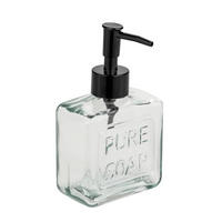 SEIFENSPENDER Kunststoff, Glas  - Transparent/Schwarz, Basics, Glas/Kunststoff (9/15,5/5cm) - Wenko