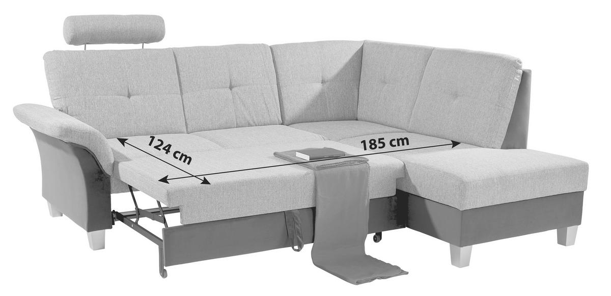 ECKSOFA in Webstoff Dunkelbraun, Beige  - Dunkelbraun/Beige, Konventionell, Holz/Textil (245/196cm) - Livetastic