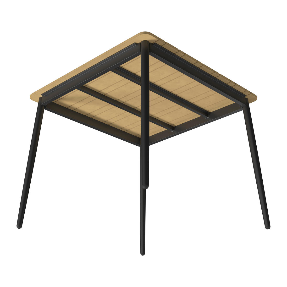 GARTENTISCH Metall, Kunststoff Anthrazit, Naturfarben quadratisch  - Anthrazit/Naturfarben, MODERN, Kunststoff/Metall (90/90/74cm) - Ambia Garden