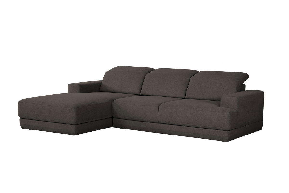 ECKSOFA Ottomane links, Eckteil  Anthrazit Webstoff  - Anthrazit/Schwarz, Design, Kunststoff/Textil (204/293cm) - MID.YOU