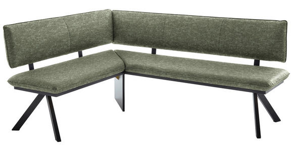 ECKBANK 140/180 cm in Grün, Schwarz - Schwarz/Grün, MODERN, Textil/Metall (140/180cm) - Cantus