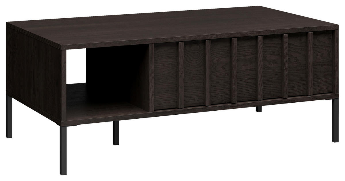 COUCHTISCH in Holz  - Wengefarben/Schwarz, Design, Holz/Metall (100/55/40cm) - MID.YOU