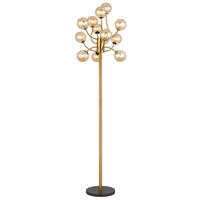 LED-STEHLEUCHTE  62/200 cm   - Messingfarben/Goldfarben, Design, Glas/Kunststoff (62/200cm) - Globo