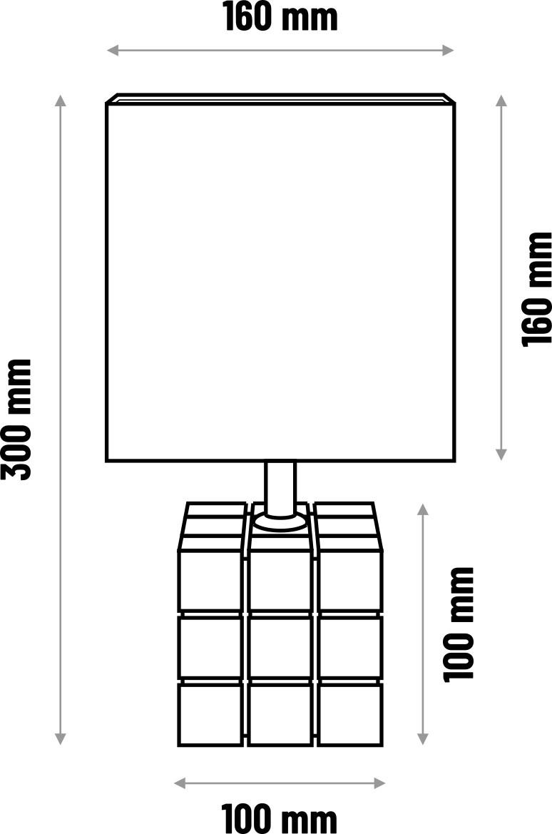 TISCHLEUCHTE Rubi 16/16/30 cm   - Weiß, Basics, Holz/Textil (16/16/30cm)