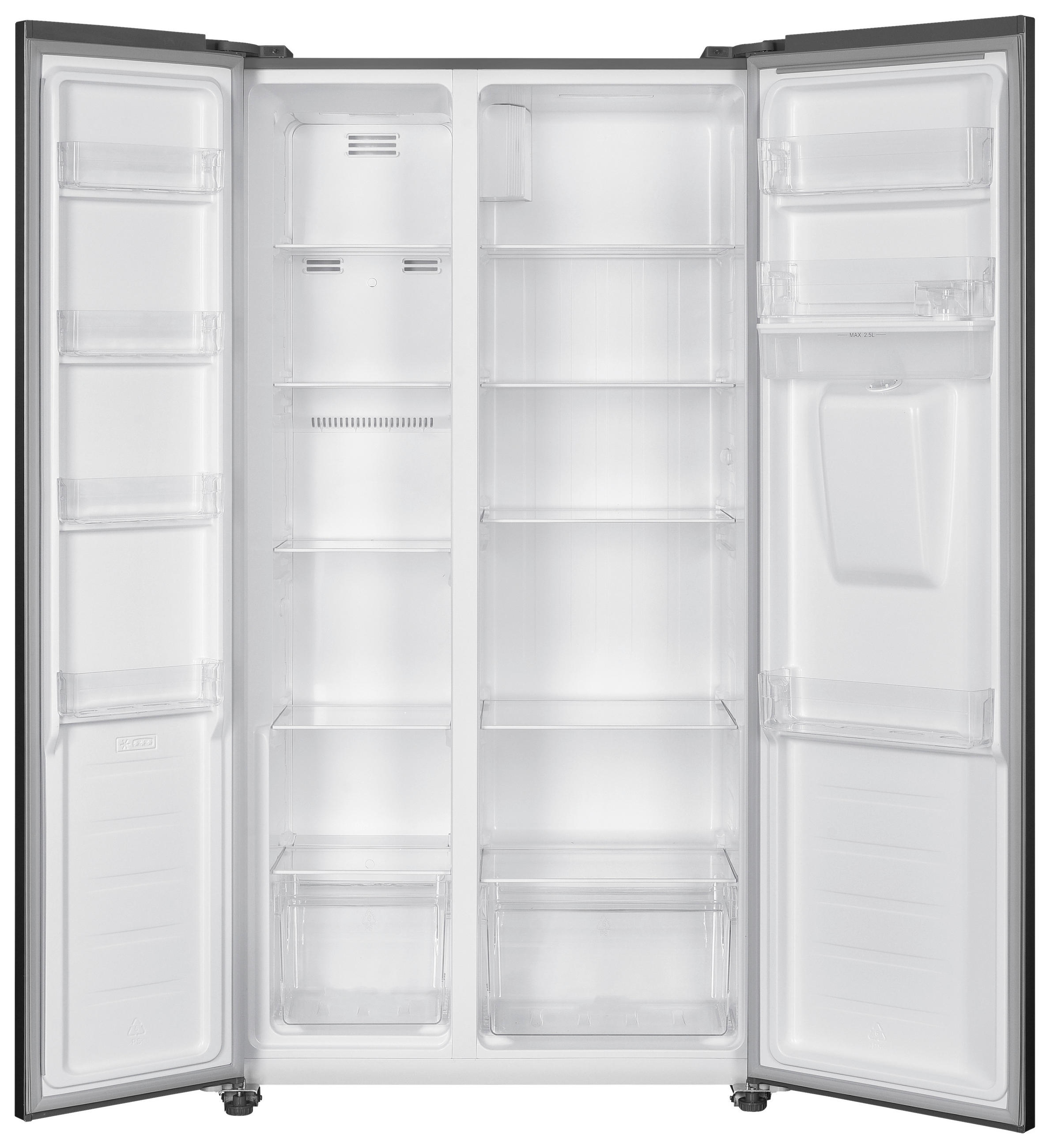 Thumbnail - PKM Side-By-Side Sbs450 Nfdwdeix, Silber, Metall, Kunststoff, 1 Schublade(n),1 Schublade(n) Schubladen, 91x177x59 cm, Kü...