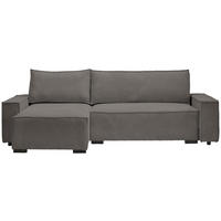 ECKSOFA in Cord, Webstoff Braun  - Schwarz/Braun, Modern, Holz/Textil (157/265cm) - Carryhome
