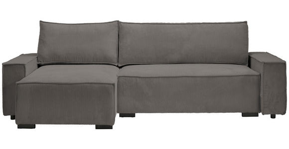 ECKSOFA in Cord, Webstoff Braun  - Schwarz/Braun, MODERN, Holz/Textil (157/265cm) - Carryhome