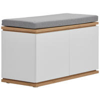 GARDEROBENBANK 85/52/38 cm  - Weiss/Dunkelgrau, Design, Holzwerkstoff/Kunststoff (85/52/38cm) - Xora