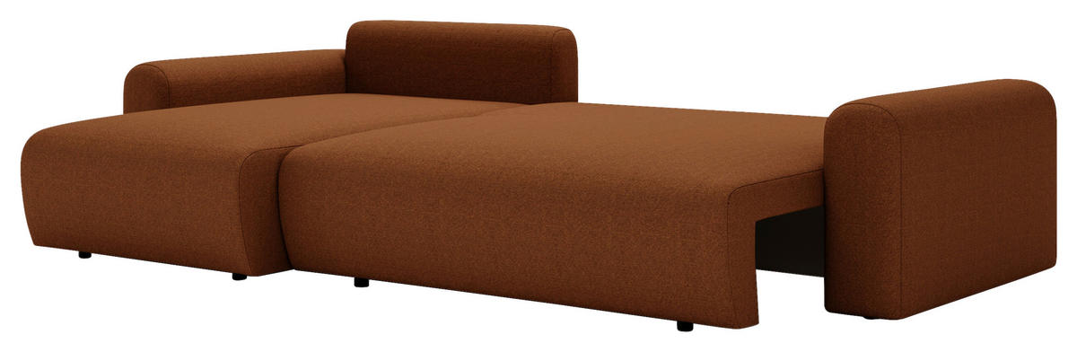 ECKSOFA Rostfarben  - Rostfarben/Creme, Design, Kunststoff/Textil (246/150cm) - Livetastic