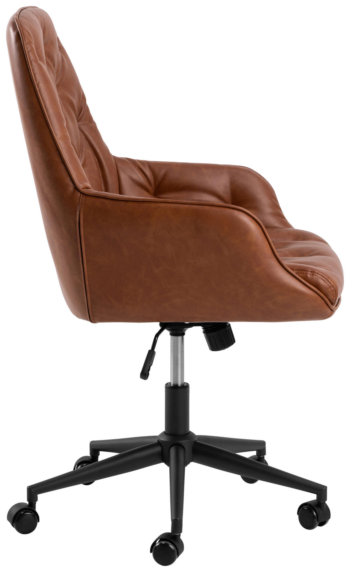 PISARNIŠKI STOL tekstil rjava, črna  - črna/rjava, Design, kovina/tekstil (106/60/67,5cm) - MID.YOU
