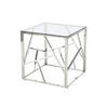 BEISTELLTISCH in Metall, Glas  - Klar/Silberfarben, Design, Glas/Metall (55/55/55cm) - Livetastic