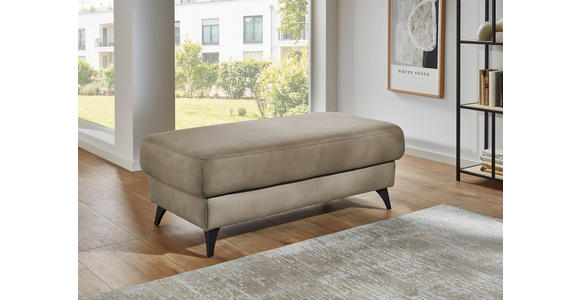 HOCKER Dieter Knoll Mikrofaser Beigebraun  - Beigebraun/Schwarz, Design, Textil/Metall (131/47/68cm) - Dieter Knoll