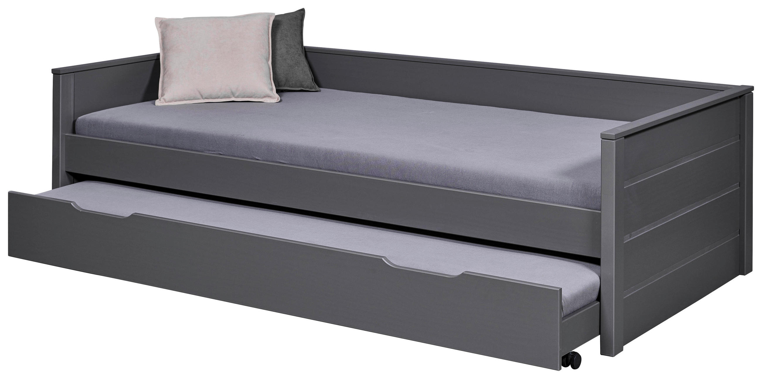 AUSZIEHBETT 90/200 cm  in Grau  - Naturfarben/Grau, KONVENTIONELL, Holz (90/200cm) - MID.YOU