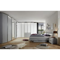 ORMAR SA KLASIČNIM VRATIMA bela, svetlosiva  49/240/63 cm  - boja hroma/bela, Osnovno, staklo/metal (49/240/63cm) - Moderano