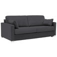 SCHLAFSOFA Flachgewebe Grau  - Chromfarben/Grau, KONVENTIONELL, Textil/Metall (208/86/97cm) - Novel