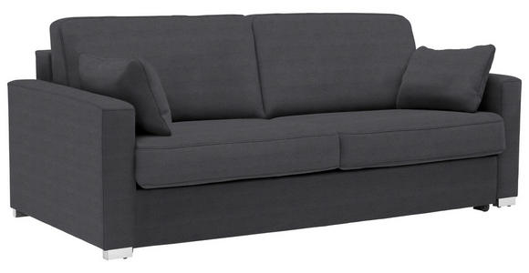 SCHLAFSOFA Flachgewebe Grau  - Chromfarben/Grau, KONVENTIONELL, Textil/Metall (208/86/97cm) - Novel