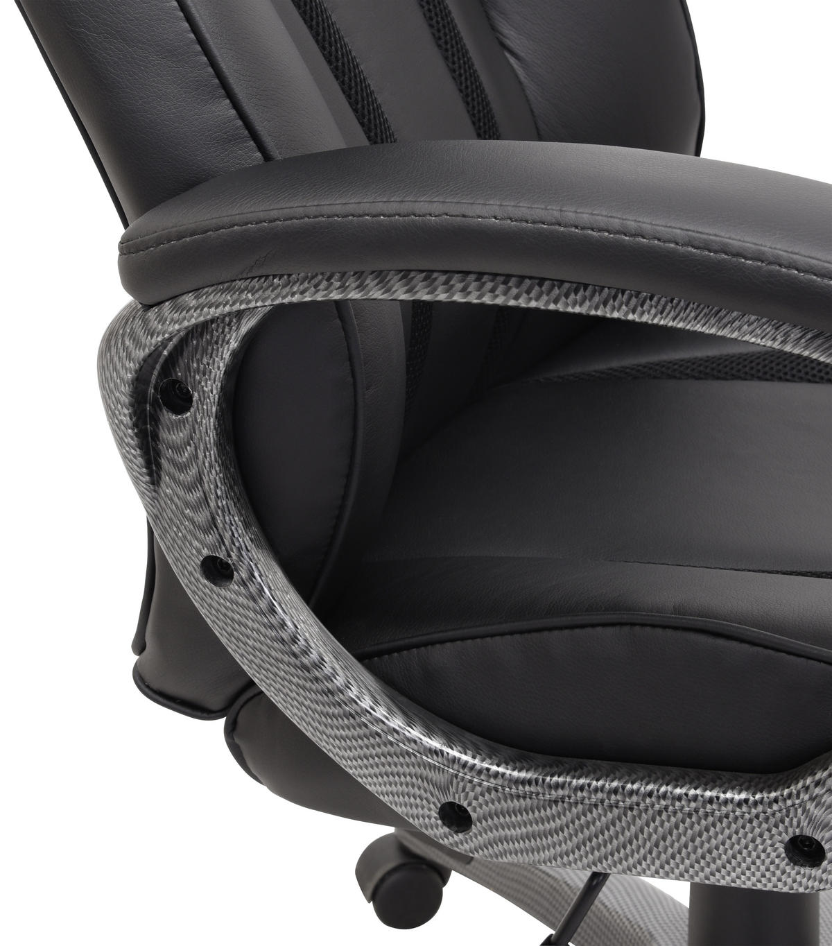 GAMINGSTUHL  in Lederlook, Netzbespannung Grau, Schwarz  - Schwarz/Grau, Design, Kunststoff/Textil (65/117-127/72cm) - Xora