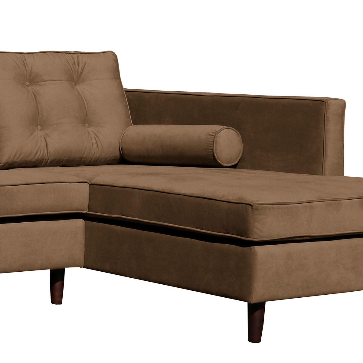 ECKSOFA VANCOUVER Braun Mikrofaser Zierkissen, Rückenkissen  - Braun, Design, Holz/Textil (240/169cm) - P & B