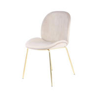 STUHL-SET 2 Stück  in Eisen  - Beige/Messingfarben, Design, Kunststoff/Metall (47/90/59cm) - Kayoom