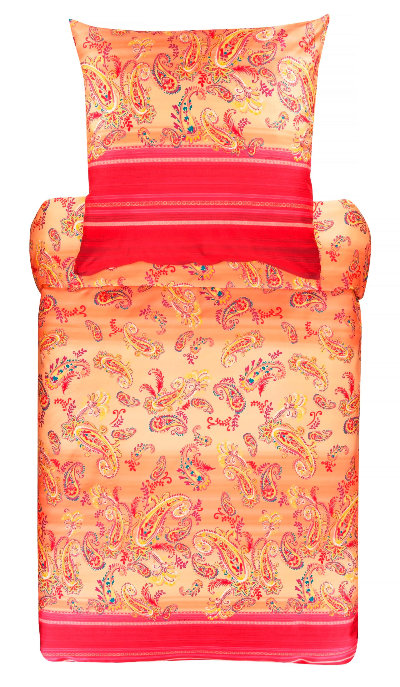 WENDEBETTWÄSCHE Tosca O1 Makosatin  - Rot/Orange, LIFESTYLE, Textil (155/220cm) - Bassetti