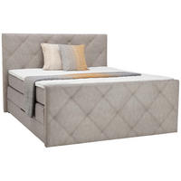 BOXSPRINGBETT 180/200 cm,  in Grau, Bettkasten, Topper, Matratzen, H3 = fest  - Schwarz/Grau, KONVENTIONELL, Kunststoff/Textil (180/200cm) - Ti'me
