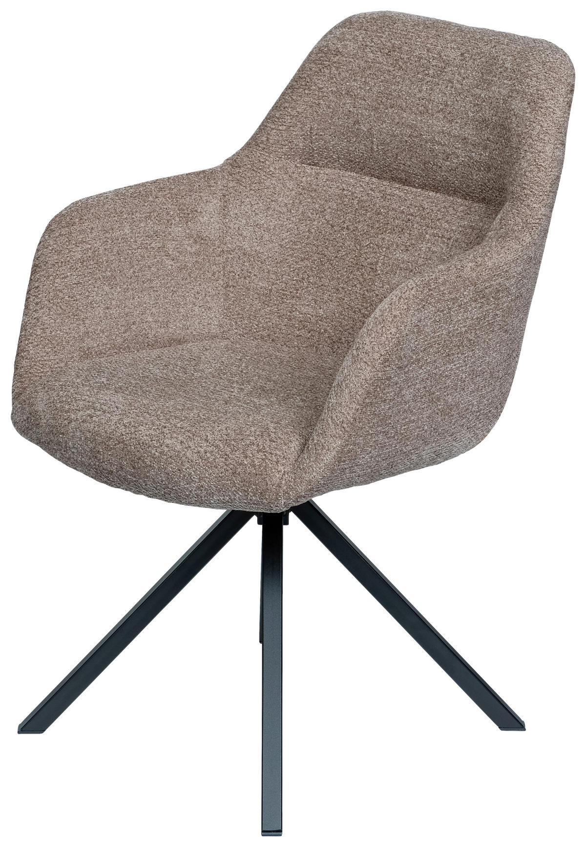 ARMLEHNSTUHL  in Stahl Chenille  - Taupe/Schwarz, Design, Textil/Metall (57/85,5/65cm) - Voleo