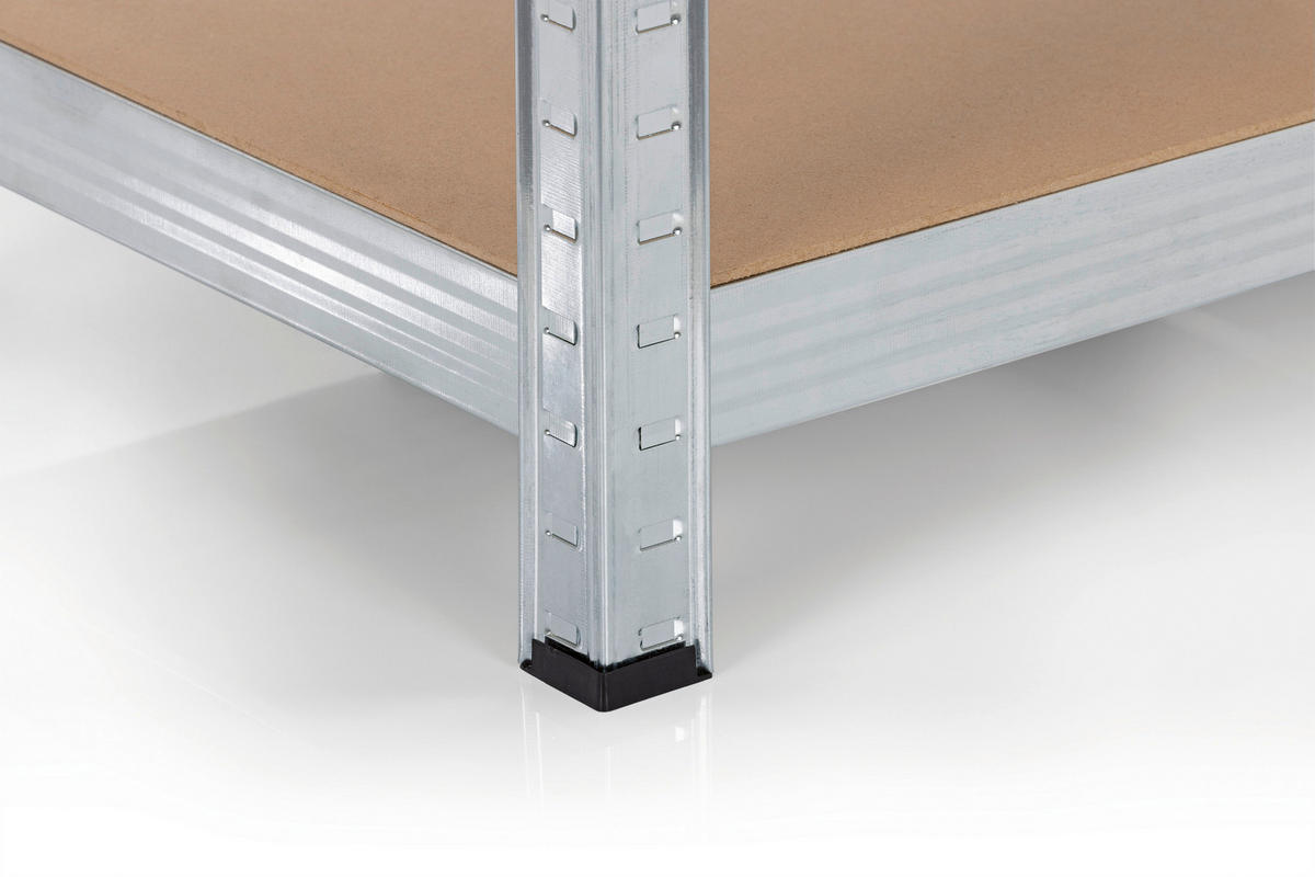 HYLLA FÖR TUNG LAST i 90/180/40 cm brun, stålfärgad  - stålfärgad/brun, Basics, metall/trämaterial (90/180/40cm)