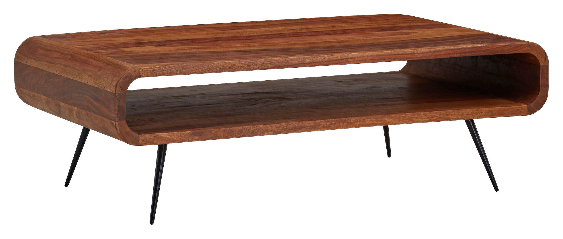 COUCHTISCH in Holz 90/55/30 cm  - Sheeshamfarben/Schwarz, MODERN, Holz/Metall (90/55/30cm) - MID.YOU