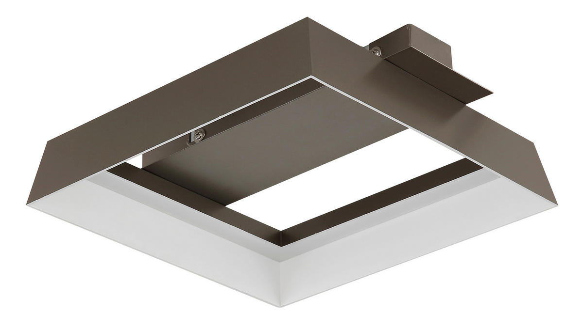 LED-DECKENLEUCHTE 26/24/7,5 cm   - Braun/Weiß, Design, Kunststoff/Metall (26/24/7,5cm) - Globo