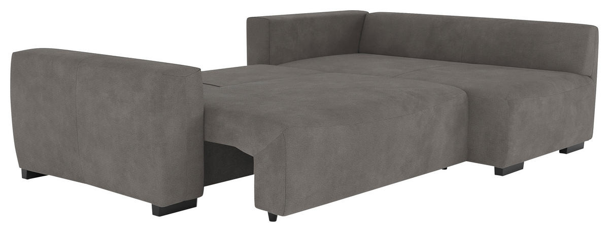 ECKSOFA GIRO in Chenille Grau  252/170 cm  - Schwarz/Grau, Trend, Kunststoff/Textil (252/170cm) - MID.YOU