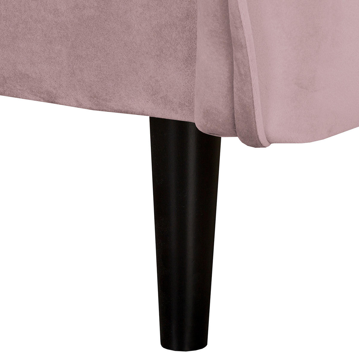 3-SITZER-SOFA JULI Samt Rosa  - Schwarz/Rosa, Design, Holz/Textil (203/86/100cm) - P & B