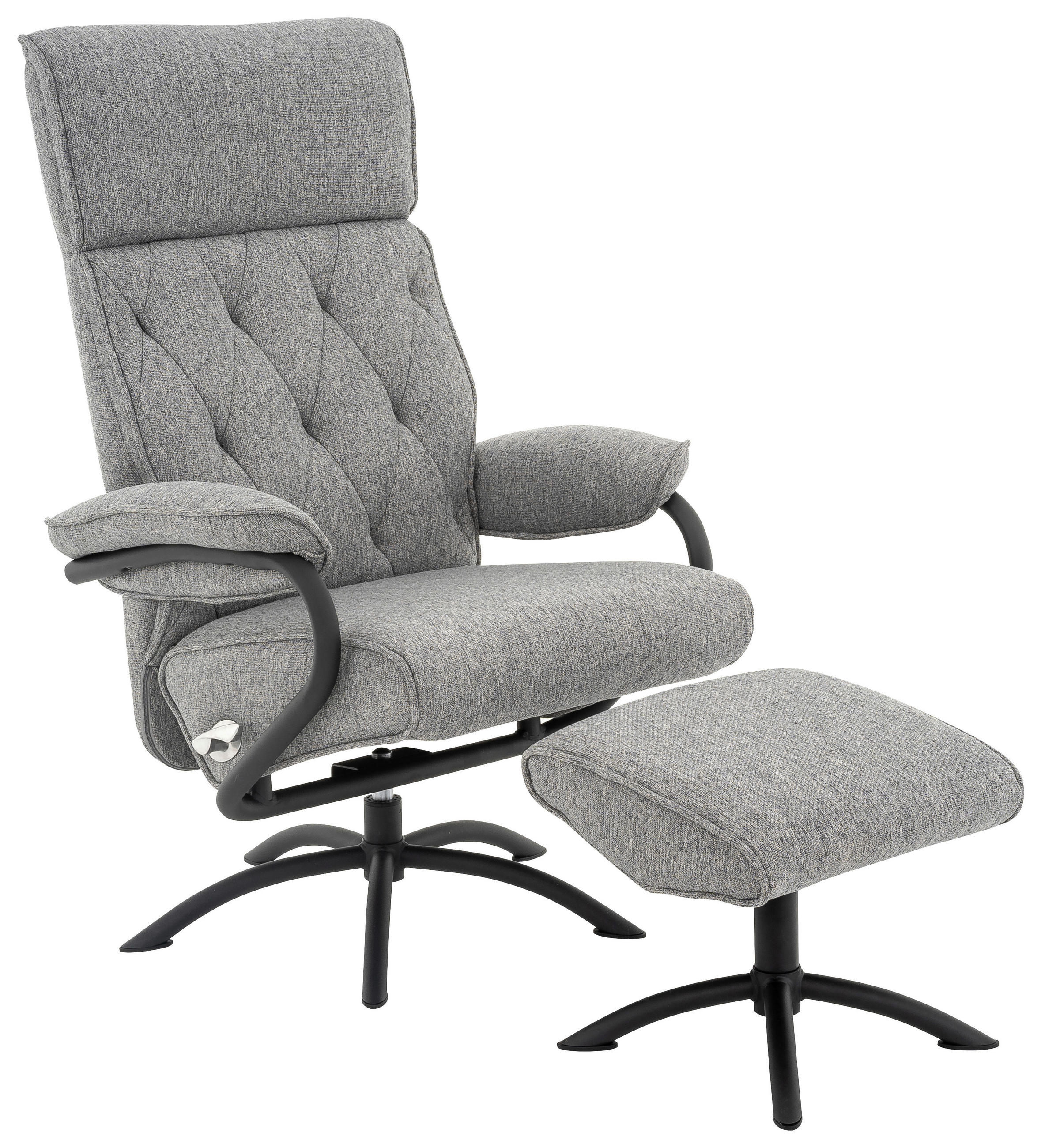 RELAXSESSELSET in Textil Grau  - Schwarz/Grau, MODERN, Textil/Metall (77,5/107/85cm) - MID.YOU