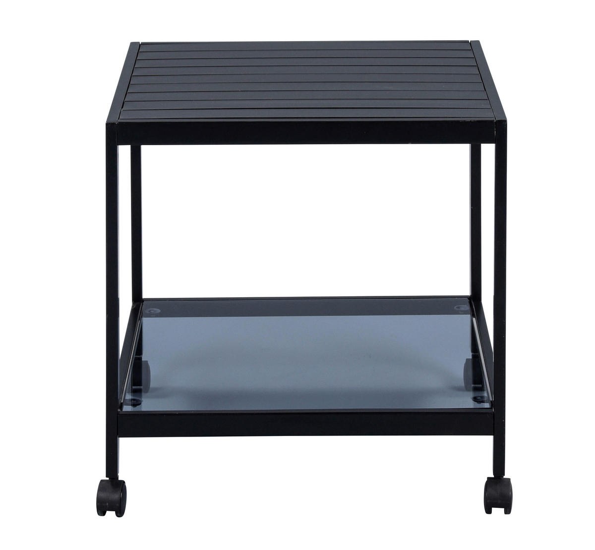 BEISTELLTISCH in Metall, Glas 50/50/50 cm  - Schwarz, KONVENTIONELL, Glas/Metall (50/50/50cm) - Livetastic