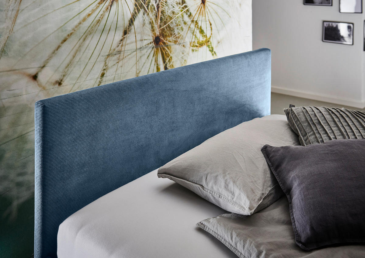 POLSTERBETT Cool 140/200 cm  in Blau  - Blau/Eichefarben, KONVENTIONELL, Holz/Textil (140/200cm) - Stylife