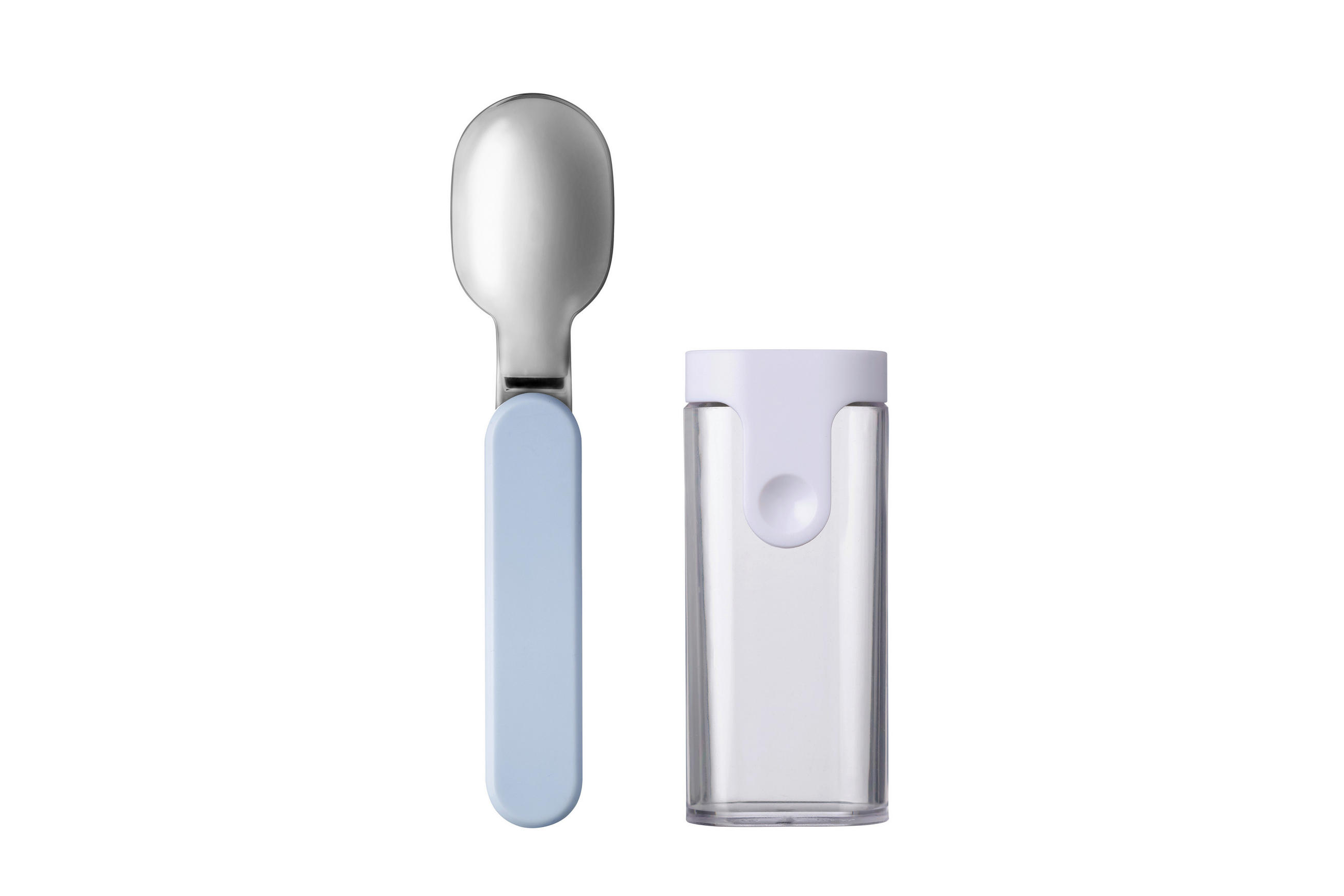 LÖFFEL - Silberfarben/Hellblau, KONVENTIONELL, Kunststoff/Metall (14,5/7,4/2,9cm) - Mepal