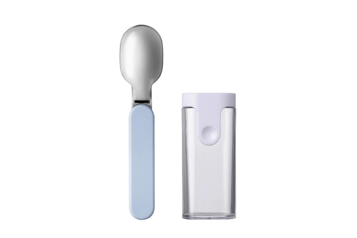 LÖFFEL - Silberfarben/Hellblau, KONVENTIONELL, Kunststoff/Metall (14,5/7,4/2,9cm) - Mepal