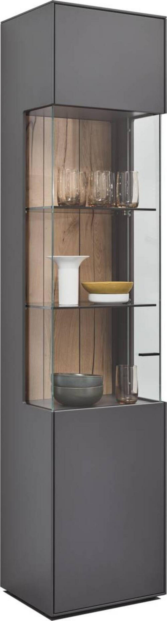 VITRINE in Graphitfarben  - Graphitfarben, Design, Glas/Holzwerkstoff (46,9/205,5/37,1cm) - Dieter Knoll