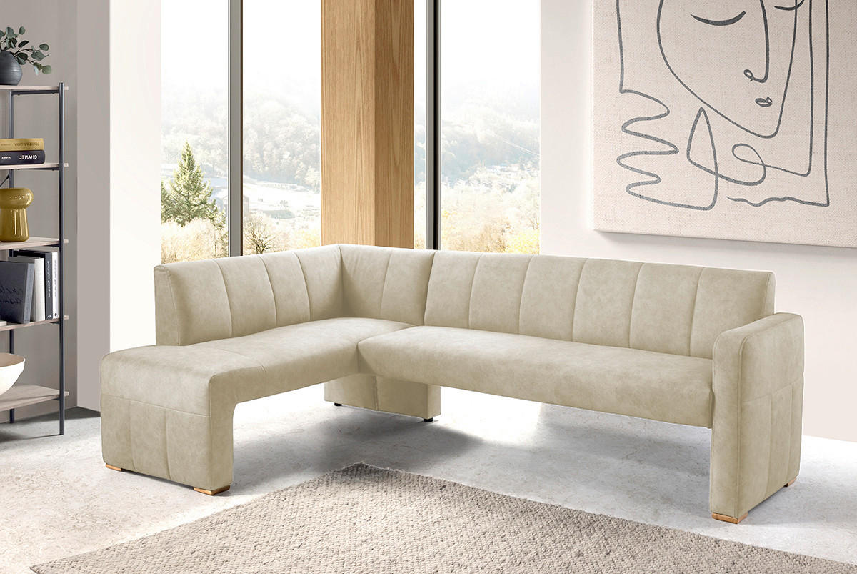 UGAONA KLUPA  boja peska   - boja hrasta/boja peska, Moderno, drvo/tekstil (245/159cm) - Livetastic