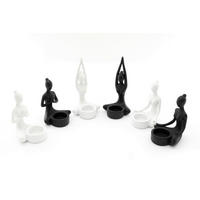 STOJAN NA SVIEČKU  plast - čierna/biela, Basics, plast (9/12/8.5cm)